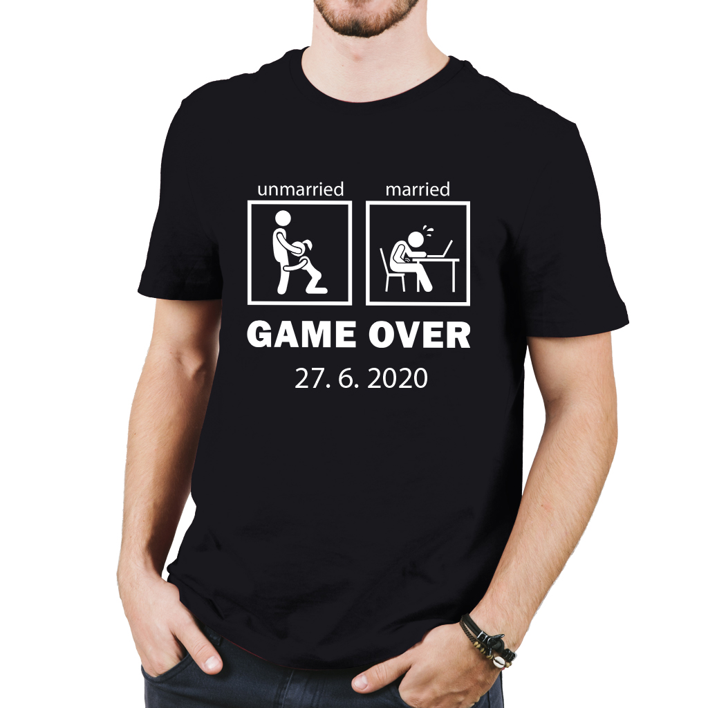 Tričko s potiskem Unmarried vs. married